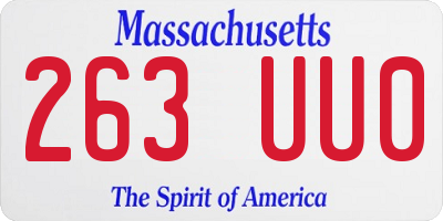 MA license plate 263UU0