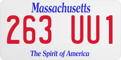 MA license plate 263UU1