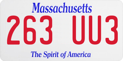 MA license plate 263UU3