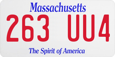 MA license plate 263UU4