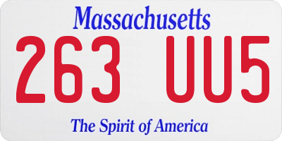 MA license plate 263UU5