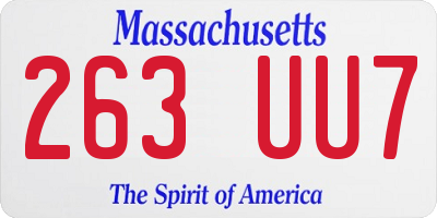 MA license plate 263UU7