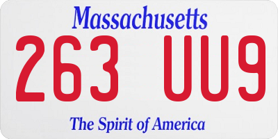 MA license plate 263UU9