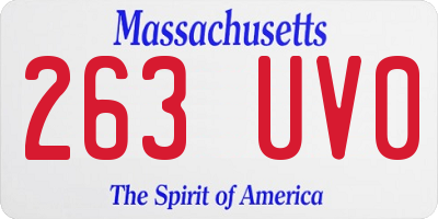 MA license plate 263UV0
