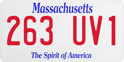 MA license plate 263UV1