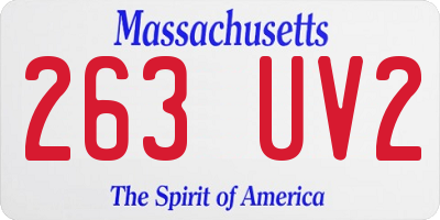 MA license plate 263UV2