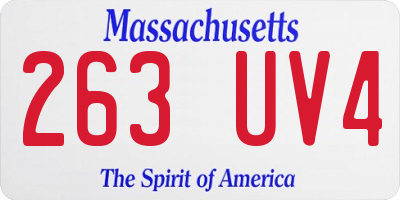 MA license plate 263UV4