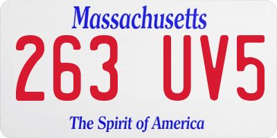 MA license plate 263UV5