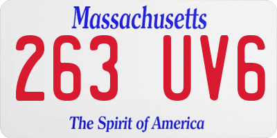 MA license plate 263UV6