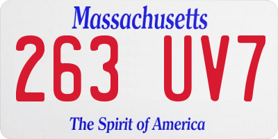 MA license plate 263UV7
