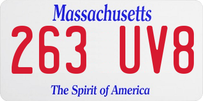 MA license plate 263UV8