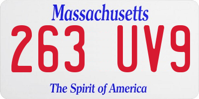 MA license plate 263UV9