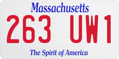 MA license plate 263UW1