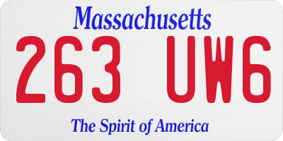 MA license plate 263UW6