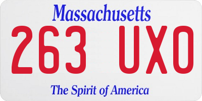 MA license plate 263UX0