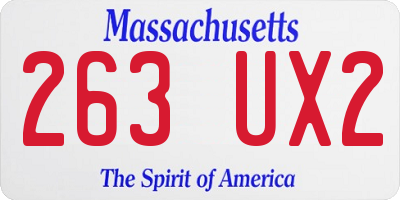 MA license plate 263UX2