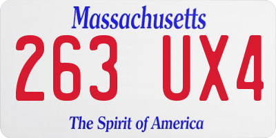 MA license plate 263UX4