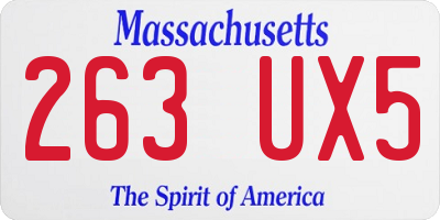 MA license plate 263UX5
