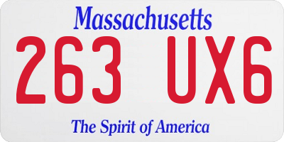 MA license plate 263UX6