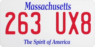 MA license plate 263UX8