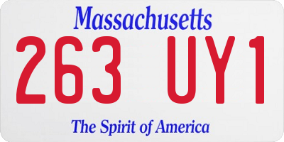 MA license plate 263UY1