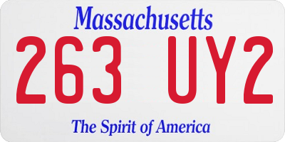 MA license plate 263UY2