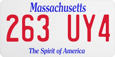 MA license plate 263UY4