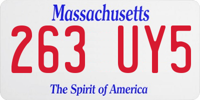 MA license plate 263UY5