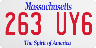 MA license plate 263UY6