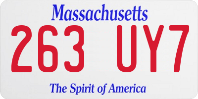 MA license plate 263UY7