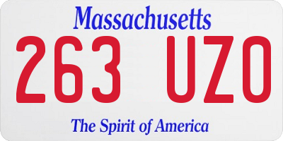MA license plate 263UZ0