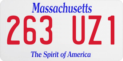 MA license plate 263UZ1