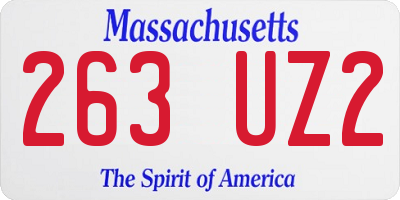 MA license plate 263UZ2