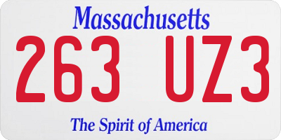 MA license plate 263UZ3