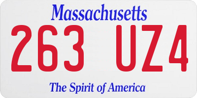 MA license plate 263UZ4