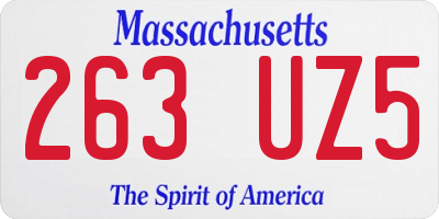 MA license plate 263UZ5