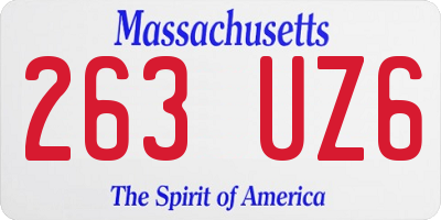 MA license plate 263UZ6