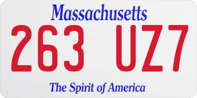 MA license plate 263UZ7