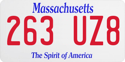 MA license plate 263UZ8