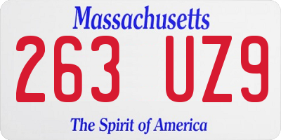 MA license plate 263UZ9