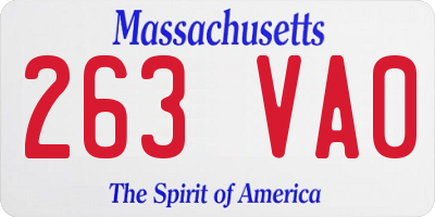 MA license plate 263VA0