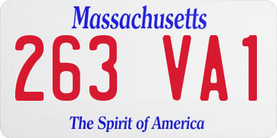 MA license plate 263VA1