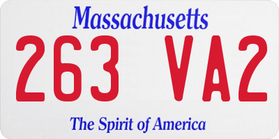 MA license plate 263VA2