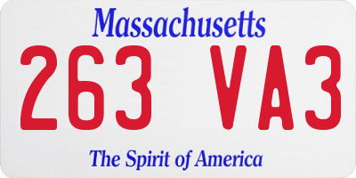 MA license plate 263VA3
