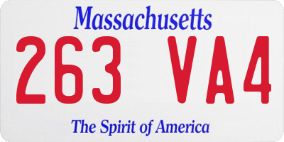 MA license plate 263VA4