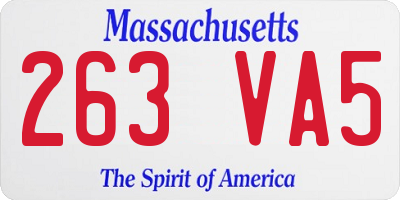 MA license plate 263VA5