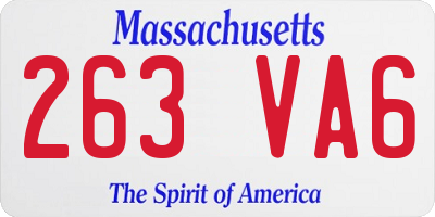 MA license plate 263VA6