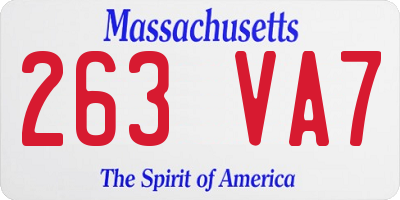 MA license plate 263VA7