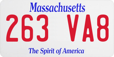 MA license plate 263VA8