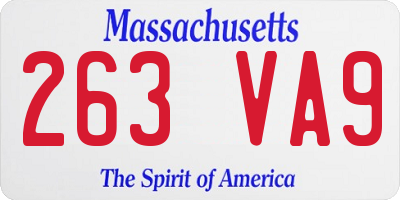 MA license plate 263VA9